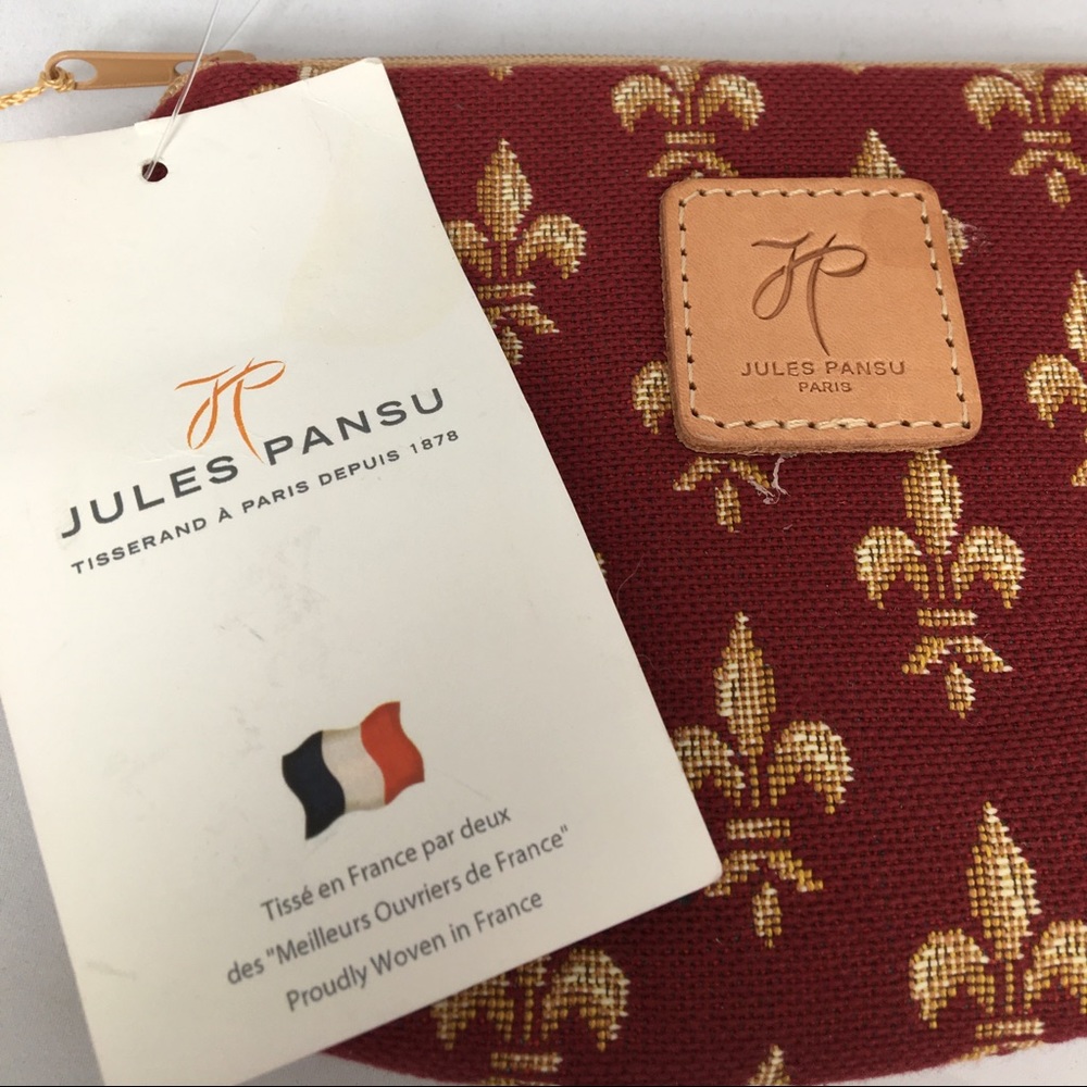 Jules Panus small cosmetics bag, red/gold, zipper